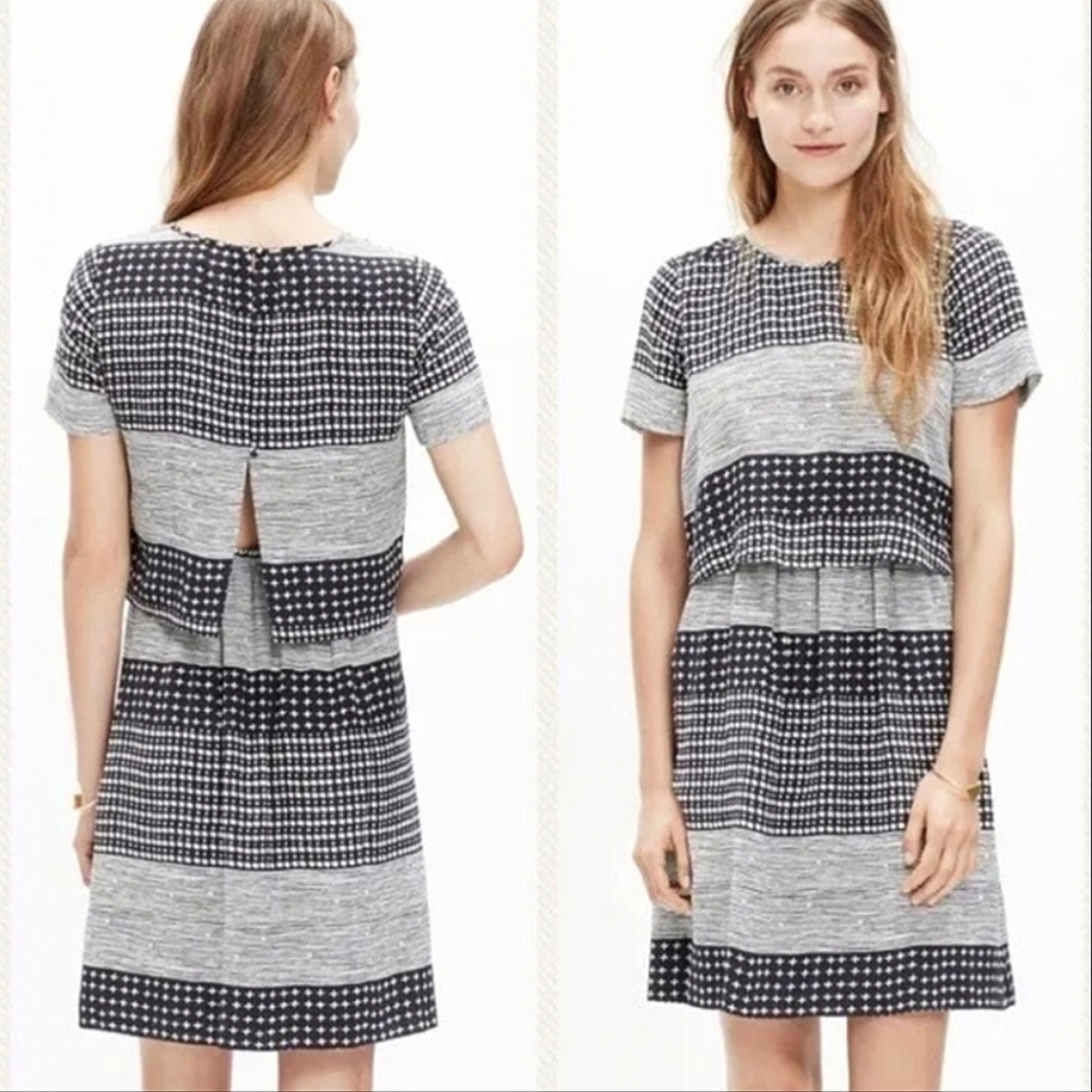 Madewell silk black and white dress